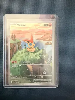 Victini Pokemon Card VForce 80 HP Trading Card Game Holo Rare - Image 1