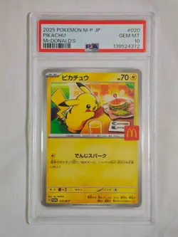 PSA 10 Pikachu 020/M-P McDonald's Happy Set Promo 2025 Pokemon Card Japanese - Image 1