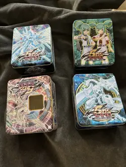 Konami Yu-Gi-Oh! TCG 5D's Tin Lot (4) Plus over 400 Cards - Image 1