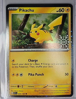Pikachu 025/165 Holiday Calendar Promo Pokemon Card NM Holo - Image 1