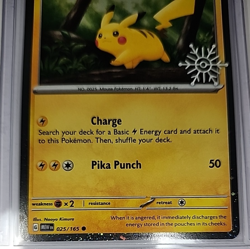 Pikachu 025/165 Holiday Calendar Promo Pokemon Card NM Holo - Image 3