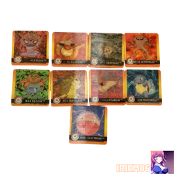 Set 9 Arbok Flareon Pokemon 3D-lenticular Card Vintage Nintendo Bandai Japanese - Image 1