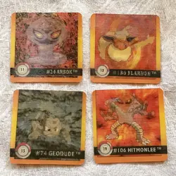 Set 9 Arbok Flareon Pokemon 3D-lenticular Card Vintage Nintendo Bandai Japanese - Image 3