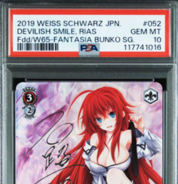 Devilish Smile Rias SP FBR Silver Signed Card PSA 10 Fantasia Bunko From Japan - Image 3