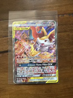 Pokemon TCG Braixen Charizard GX SM230 Black Star Promo Alt Art Holo Jumbo Card - Image 1
