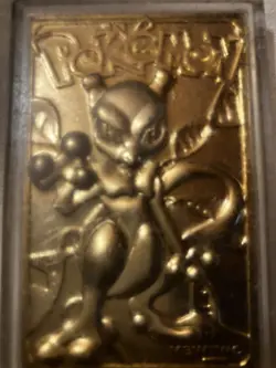 1999 Pokemon "Mewtwo" 23 Karat Gold Plated Special Edition Trading Card Collect - Image 1