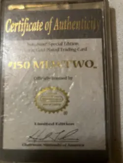 1999 Pokemon "Mewtwo" 23 Karat Gold Plated Special Edition Trading Card Collect - Image 3