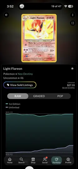 Pokemon TCG Light Flareon Neo Destiny Card 46/105 Unlimited Uncommon - Image 3