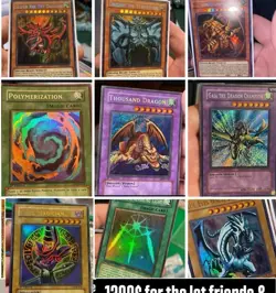 Vintage Yu-Gi-Oh! Card Lot 1st Edition LOB Blue-Eyes White Dragon Dark Magician - Image 1