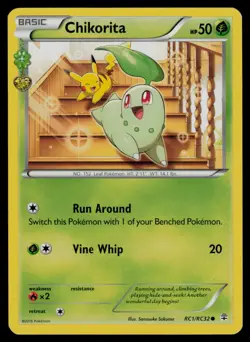 Chikorita RC1/RC32 Common Generations Pokemon Lightly Played - Image 1