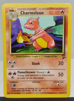 Pokemon Card Charmeleon 35/130 Base Set 2 LP/NM - FREE TRACKED SHIPPING - Image 1