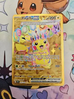 Pokemon TCG Pikachu EX Surging Sparks 247/191 Hyper Rare Gold Card - Image 1