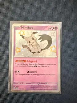 Pokemon TCG Mimikyu Scarlet & Violet Paldean Fates Holo Shiny Rare Card 160/091 - Image 1