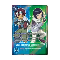 Bandai Digimon Card Game Davis Motomiya & Ken Ichijoji Alt Card (Foil) New - Image 1
