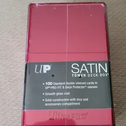 Ultra PRO Satin Tower Deck Box 100ct+ Standard Cards Red w/ Dice Compartment - Image 2