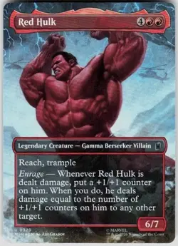 Magic: The Gathering Red Hulk (Borderless) 329 Marvel Super Heroes Foil - Image 1