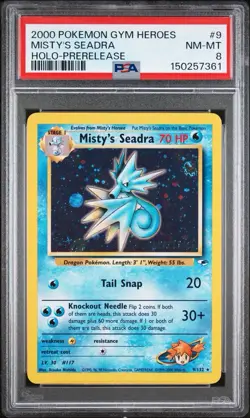 Pokemon 2000 Gym Heroes Holo-PreRelease #9 Misty's Seadra PSA 8 - Image 1