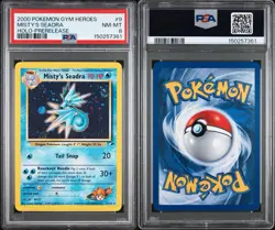 Pokemon 2000 Gym Heroes Holo-PreRelease #9 Misty's Seadra PSA 8 - Image 2