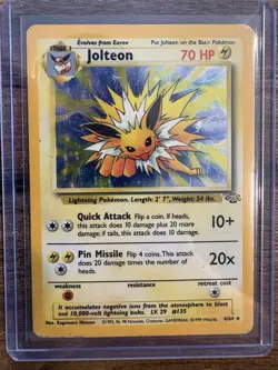 Pokemon TCG Jolteon 4/64 Jungle Holo Rare Unlimited 1999 WOTC MP - Image 1
