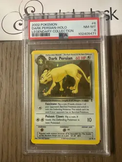 PSA 8 - Pokemon DARK PERSIAN 6/110 - LEGENDARY COLLECTION - HOLO FOIL Rare - Image 1