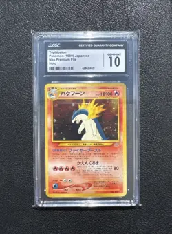 Pokemon Typhlosion 157 Neo Genesis Holo Japanese Premium File CGC 10 SWIRL 🌀 - Image 1