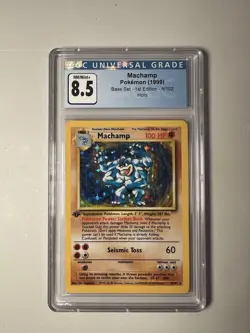 Pokemon 1st Edition Base Set Holo Machamp CGC 8.5 , PSA 8 - 9 Equivalent - Image 1