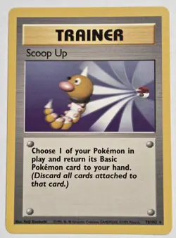 Pokemon TCG Base Set Scoop Up Trainer Rare Card 78/102 Unlimited - Image 1