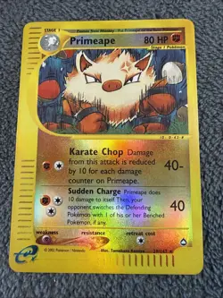 The Pokemon Company Primeape 029/147 Aquapolis Reverse Holo Rare 80 HP EN - Image 4