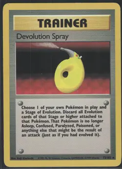 Devolution Spray 72/102 Rare Base Set Unlimited Pokemon Damaged - Image 1