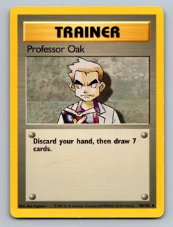 Professor Oak 88/102 Uncommon Base Set Unlimited Pokemon Lightly Played - Image 1