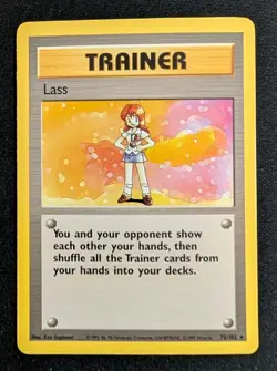 Lass 75/102 Base Set Unlimited Pokemon LP Vint age Pokemon WOTC - Image 1