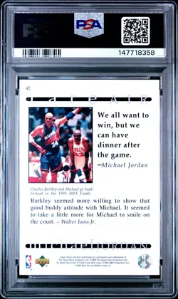 MICHAEL JORDAN 42 UPPER DECK MJ RARE AIR UPPER DECK PSA 8 - Image 2