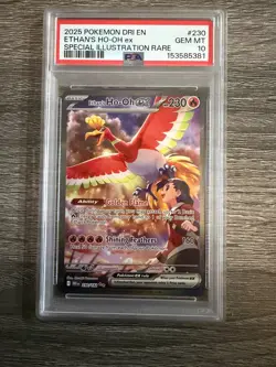 2025 POKEMON DRI EN-DESTINED RIVALS #230 ETHAN'S HO-OH EX PSA 10 - Image 1
