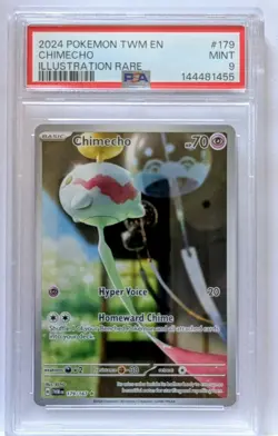 PSA 9 POKEMON 2024 Twilight Masquerade Illustration Rare CHIMECHO #179 Mint - Image 1