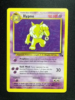 HYPNO 23/62 RARE FOSSIL POKEMON UNLIMITED - Image 1