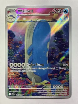 Pokemon TCG SV09 Journey Together Wailord 162/159 IR Holo English 240 HP - 14M1 - Image 1