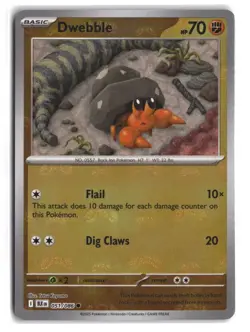 Dwebble (Master Ball Pattern) 051/086 Common Black Bolt Pokemon Holo NM - Image 1