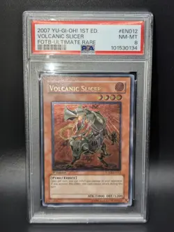Yugioh Volcanic Slicer - FOTB-EN012 - Ultimate Rare 1st Edition PSA 8 2007 - Image 1