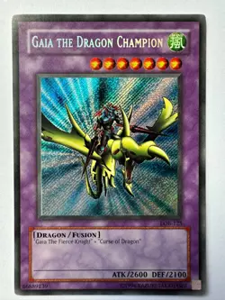 Yugioh Gaia the Dragon Champion Secret Rare LOB-125 Unlimited Good Condition A1 - Image 1