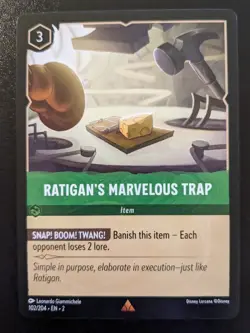 Ratigan's Marvelous Trap 102/204 Rare Rise Of The Floodborn Disney Lorcana TCG - Image 1