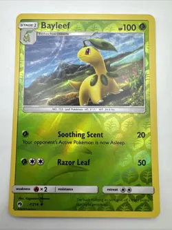 Pokemon Card Bayleef Lost Thunder Reverse Holo Uncommon 7/214 Near Mint - Image 1