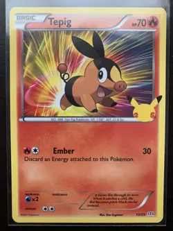 Tepig 13/25 Pokemon 25th Anniversary McDonald’s 2021 Non Holo Promo Card - Image 1
