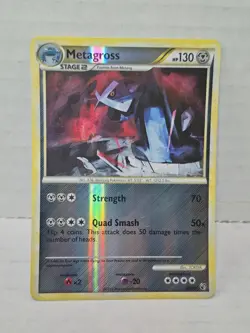 Metagross 18/90 Reverse Holo Rare HGSS Undaunted Pokemon Card - Image 1
