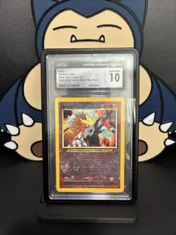 CGC 10 GEM MINT Entei 2001 Black Star Movie Promo 34 Reverse Holo Pokemon Card - Image 1