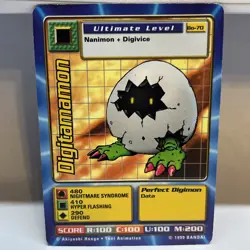 Digitamamon Bo-70 Digimon Card Vintage English 1999 BANDAI - LP/MP - Image 1