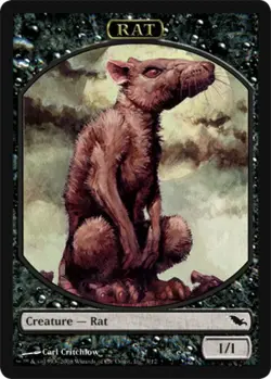 1x Rat Token MTG - Shadowmoor - Moderate Play - Image 1