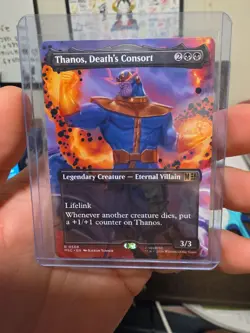 Thanos Deaths Consort Borderless Commander Marvel Super Heroes MTG - Image 1