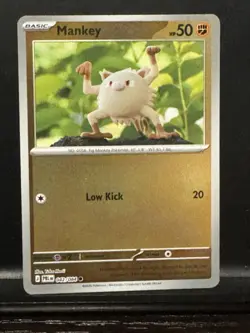 Mankey (Reverse Holo) - Yuka Morii. 042/084. Pokemon TCG - Pitch Black. English. - Image 1