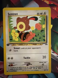 Pokemon TCG Sentret 63/75 Neo Discovery Common 1st Edition LP - Image 1