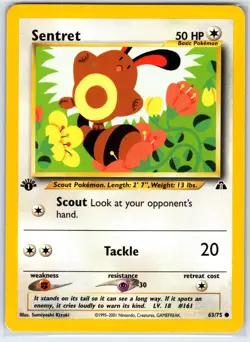 Sentret 63/75 Common Neo Discovery Pokemon 1st Edition Near Mint - Image 1